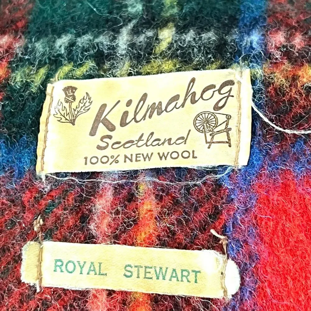 Kilmahog Scotland 100% New Wwol Plaid Throw Blanket